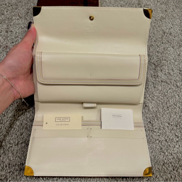 Louis Vuitton Cuir Suhali cream long wallet - Picture 3 of 10